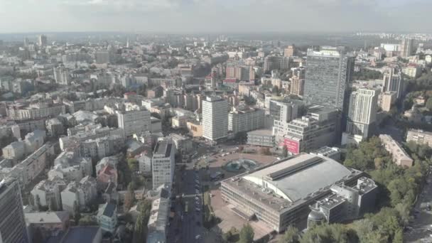 Kiev, Ucrania. Vista de la ciudad. Paisaje aéreo — Vídeo de stock