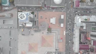 Kyiv, Ukrayna. Şehir manzaralı. Hava manzarası