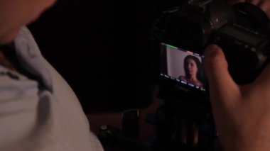 Sahne arkasında erotik çekim. Çekim.