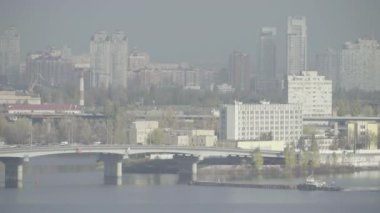 Kyiv, Ukrayna. Podil Bölgesi. Dnipro Nehri