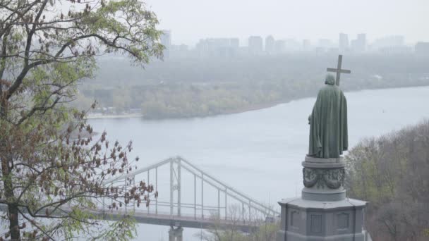 Пам'ятник Володимиру Великому. Київ. Україна. — стокове відео