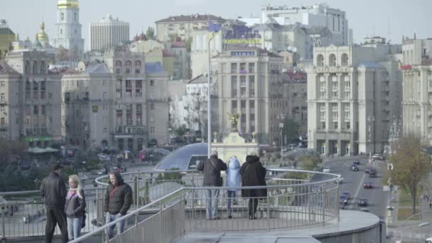 Platz der Unabhängigkeit in Kiew, Ukraine. Maidan. — Stockvideo