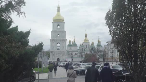 Ukrayna, Kyiv 'deki Aziz Sophias Katedrali. — Stok video