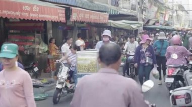 Phnom Penh 'deki pazar. Kamboçya. Asya.