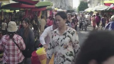 Phnom Penh 'deki pazar. Kamboçya. Asya.