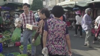 Phnom Penh 'deki pazar. Kamboçya. Asya.