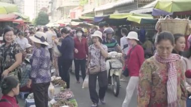 Phnom Penh 'deki pazar. Kamboçya. Asya.