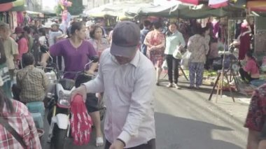 Phnom Penh 'deki pazar. Kamboçya. Asya.