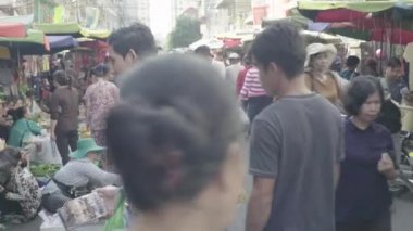 Phnom Penh 'deki pazar. Kamboçya. Asya.