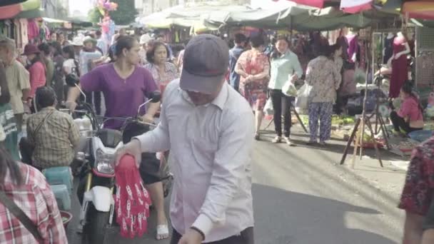 Рынок Пномпеня. Камбоджа. Азия . — стоковое видео