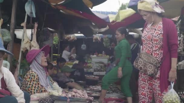 Mercado em Sihanoukville. Camboja. Ásia — Vídeo de Stock