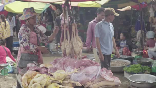 Market in Sihanoukville. Cambodia. Asia — Stock Video