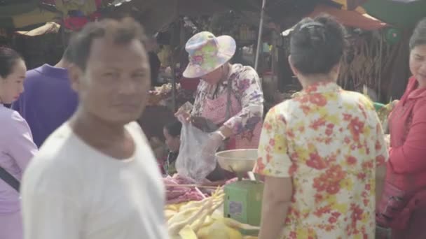 Marknaden i Sihanoukville. Kambodja. Asien — Stockvideo