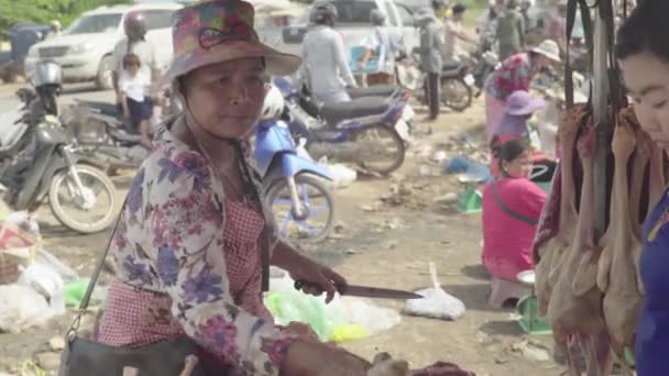 Sihanoukville 'deki pazar. Kamboçya. Asya — Stok video