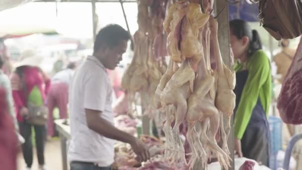 Rynek w Sihanoukville. Kambodża. Azja — Wideo stockowe