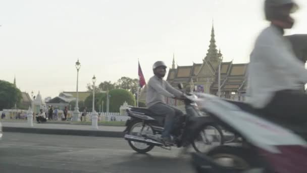 Street Phnom Penh városban. Kambodzsa. Ázsia — Stock videók