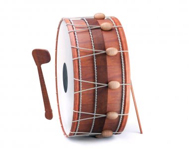 Ramazan davul 3d render izole, Müslüman dini ay