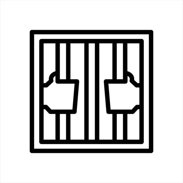 Σύμβολο εικονιδίου ποινικής φυλακής Σχεδιασμός εικονογράφησης — Διανυσματικό Αρχείο