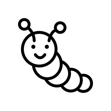 Bebek Tırtıl Simgesi Çizim Tasarımı