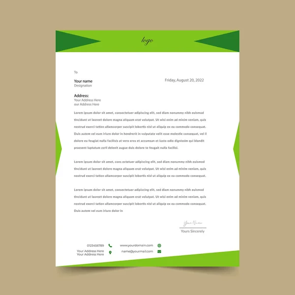 Yeşil Harf Başlığı şablonu Tasarımı