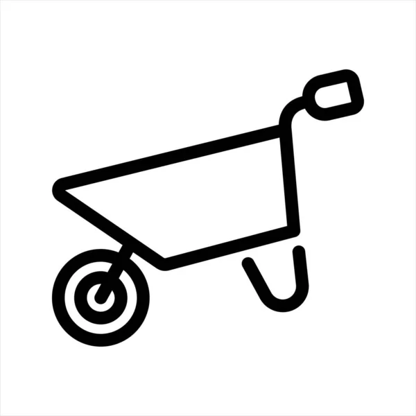 Barrow Wheelbarrow icono Símbolo Ilustración Diseño — Archivo Imágenes Vectoriales