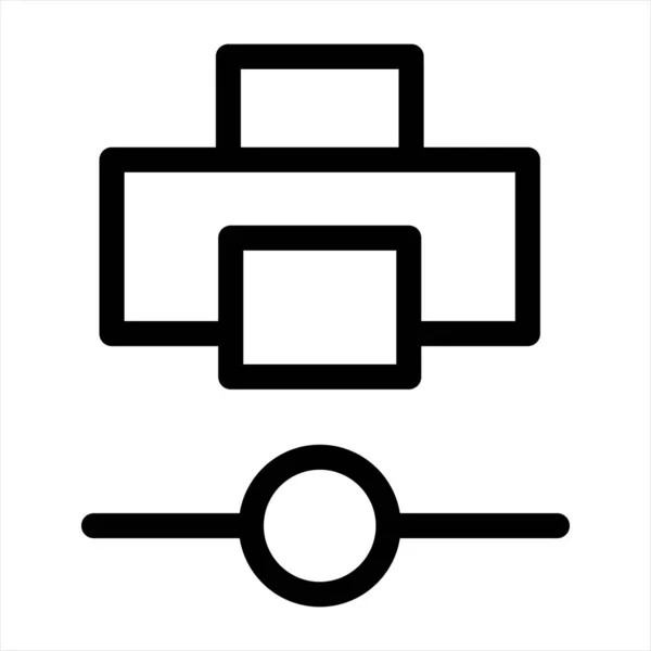 Netwerkprinter pictogram Symbool Illustratie Ontwerp — Stockvector