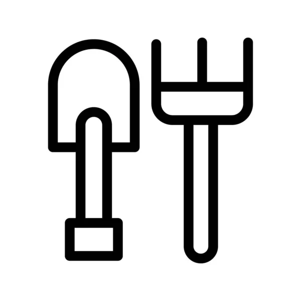 Gartenarbeit Schaufel Symbol Symbol Illustration Design — Stockvektor