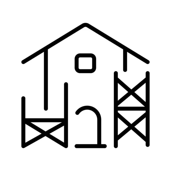 İskele Bina Simgesi İllüstrasyon Tasarımı