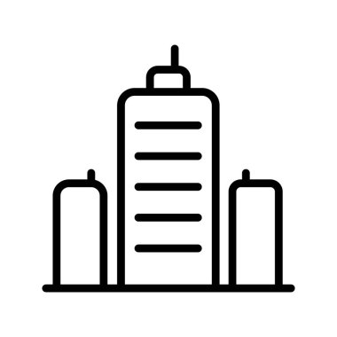 Skyline Gökdelen simgesi Sembol İllüstrasyon Tasarımı