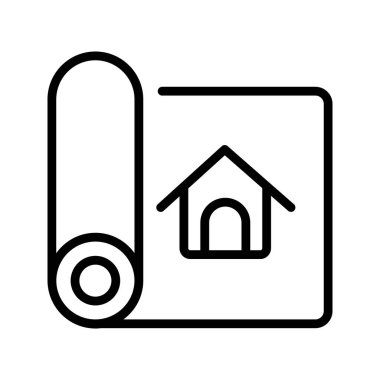 Blueprint Binası Simge İllüstrasyon Tasarımı