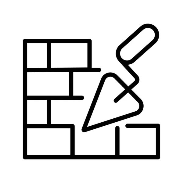 Tuğlacı Tuğla Döşeme Simgesi İllüstrasyon Tasarımı