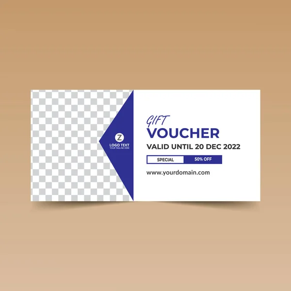 Blue Gift Voucher Design Template — Stock Vector