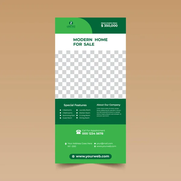 Yeşil Güzel Rack Kart Tasarım Şablonu