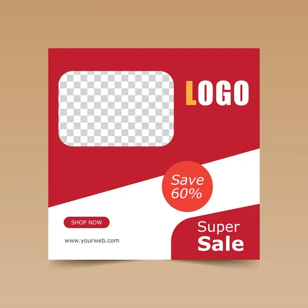 Kırmızı Sosyal Medya Posta Şablonu Tasarımı