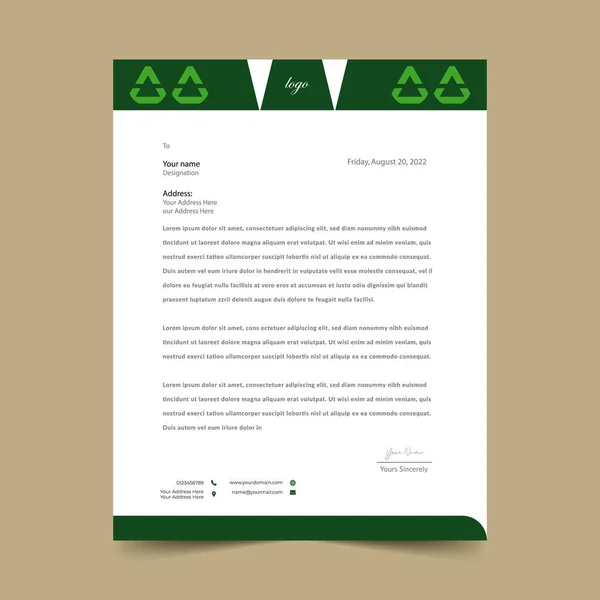 Modèle Tampon Tête Vert Design — Image vectorielle