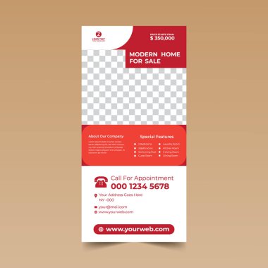 Kırmızı Güzel Rack Kart Tasarım Şablonu