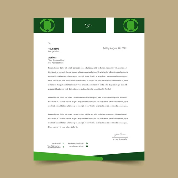 Modèle Tampon Tête Vert Design — Image vectorielle