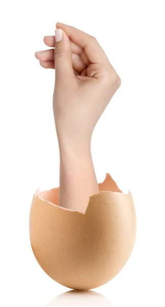 Odaad-val törött tojás elszigetelt fehér backround — Stock Fotó