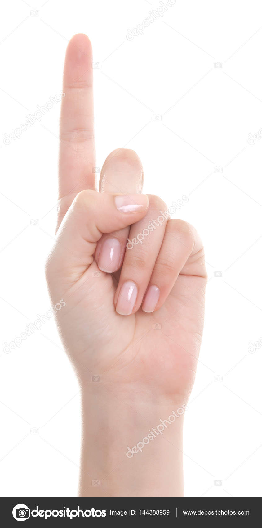 Woman hand pointing up with index finger or touching screen back Stock  Photo by ©stockce 144388959