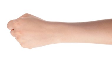 yumruk yumruk üzerinde beyaz izole
