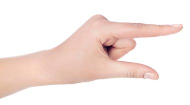 kırpma yolları ile boş kartvizit tutan el