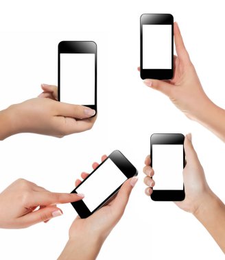 smartphone boş ekran izole tutan el. smartp kullanarak ele