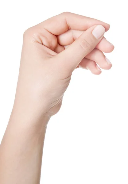 kırpma yolları ile boş kartvizit tutan el