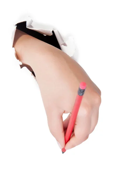 Крупним планом красива жіноча рука, долоні. Ізольовані на білому b — стокове фото