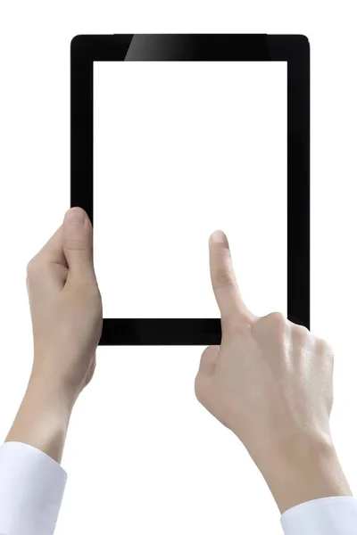Handhold Tablet Digitale Tagliato Sfondo Bianco — Foto Stock