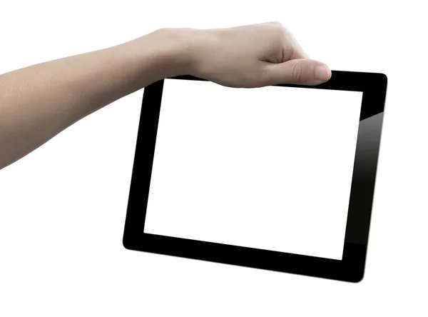 Ręczna Tabletka Cyfrowa Wycięta Białym Tle — Zdjęcie stockowe