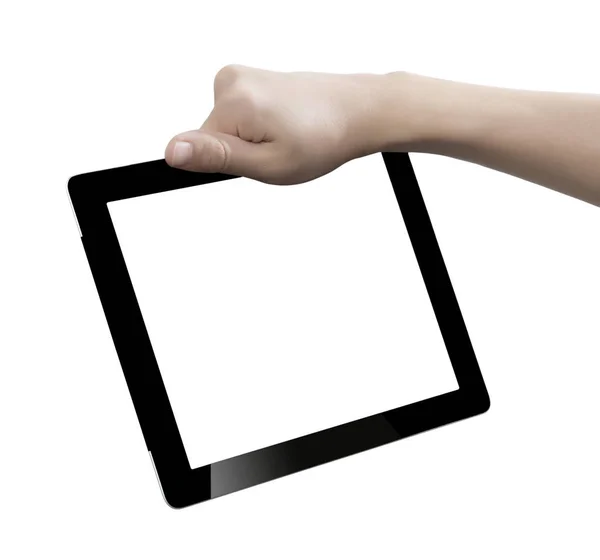 Handhold Tablet Digitale Tagliato Sfondo Bianco — Foto Stock