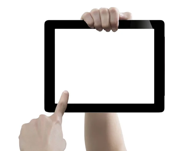 Handhold Tablet Digitale Tagliato Sfondo Bianco — Foto Stock