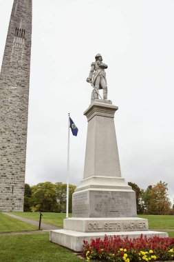 Bennington, Vermont - 1 Ekim 2019 New England 'ın Bennington kasabasındaki Bennington Muharebesi anıtı. 