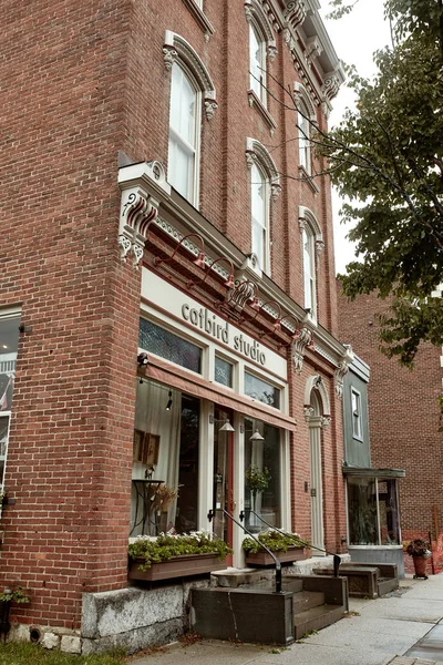 Bennington Vermont October 1St 2019 Small Shops Restaurants Cold Fall — Stock Photo, Image